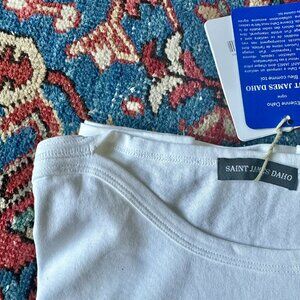 Saint James Tattoo Shoulder White T shirt NWT